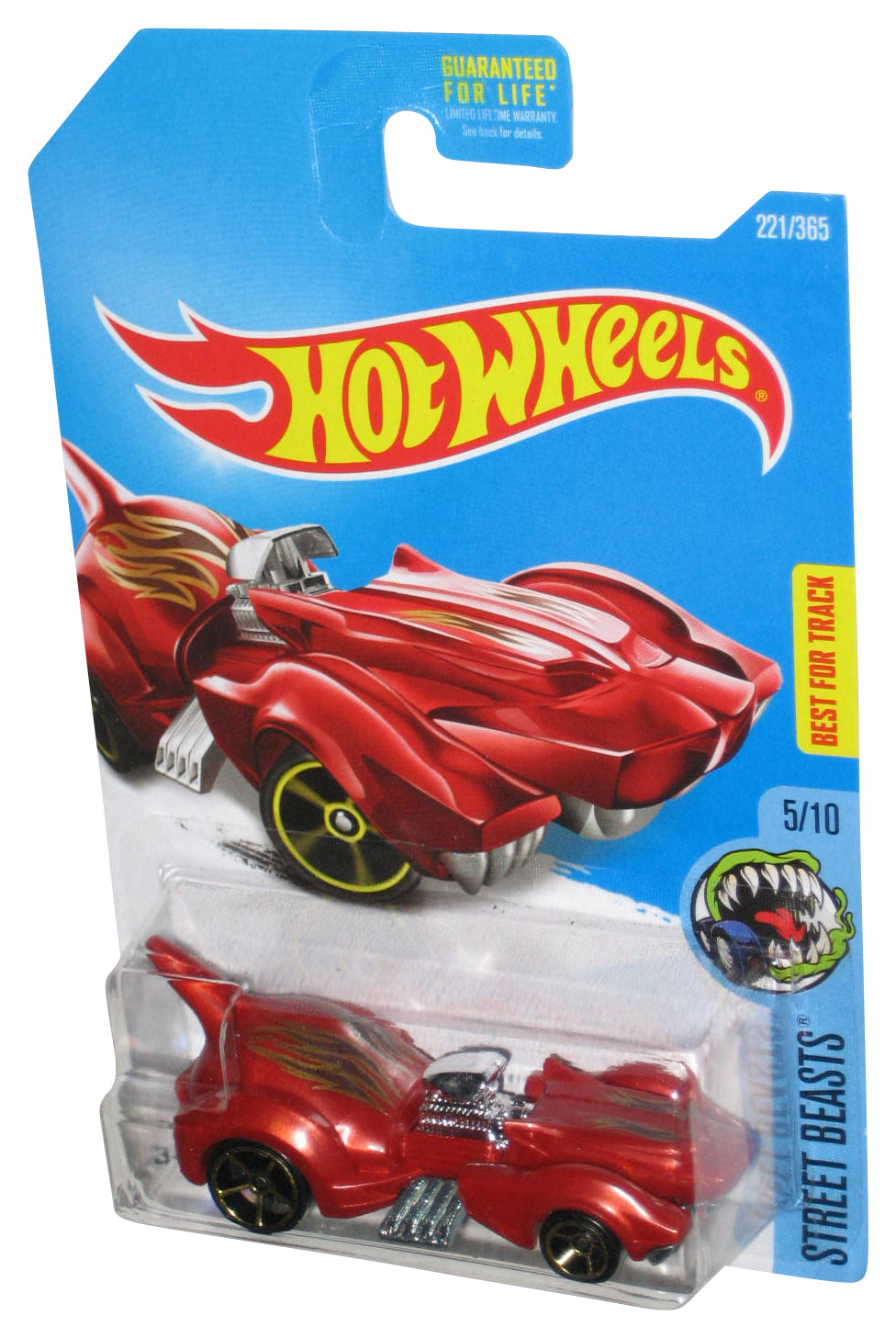 Hot Wheels Street Beasts 5/10 (2015) Red Purrfect Speed Car 221/365