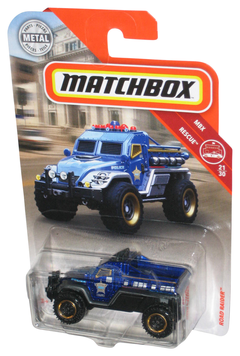 Hot Wheels MBX Rescue 21/30 (2018) Blue Road Raider Toy Car 77/125