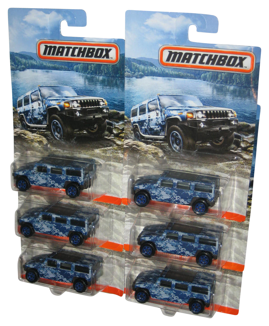 Matchbox Hummer H2 Concept (2016) Blue Pixel Die-Cast Toy Car - (Lot of 6)