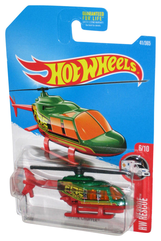 Hot Wheels HW Rescue 6/10 (2015) Green & Red Propper Chopper Helicopter Toy 41/365