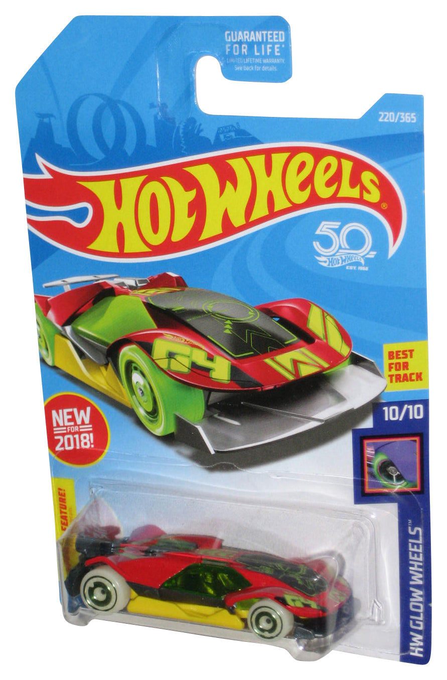 Hot Wheels HW Glow 10/10 (2017) Cyber Speeder Red Toy Car 220/365