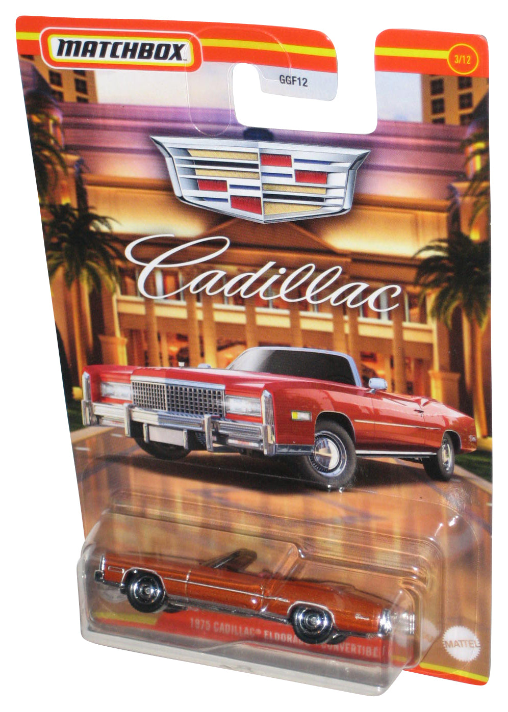 Matchbox 1975 Cadillac Eldorado Convertible (2020) Orange Toy Car 3/12
