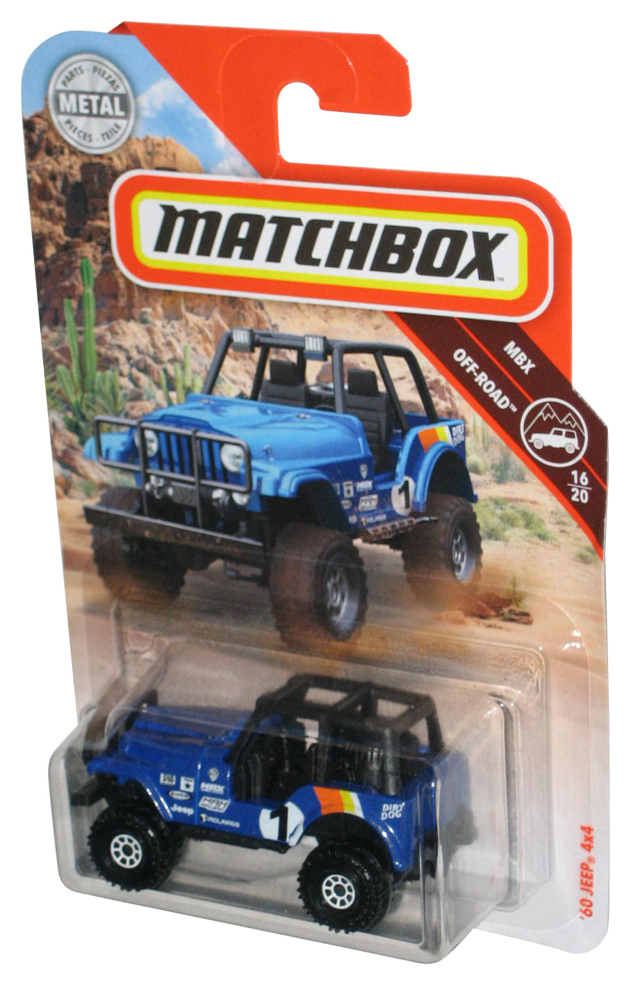 Matchbox MBX Off-Road 16/20 (2018) Blue '60 Jeep 4x4 Toy 109/125