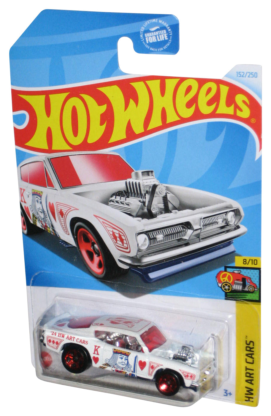 Hot Wheels HW Art 8/10 (2021) White King of Hearts King Kuda Car 152/250