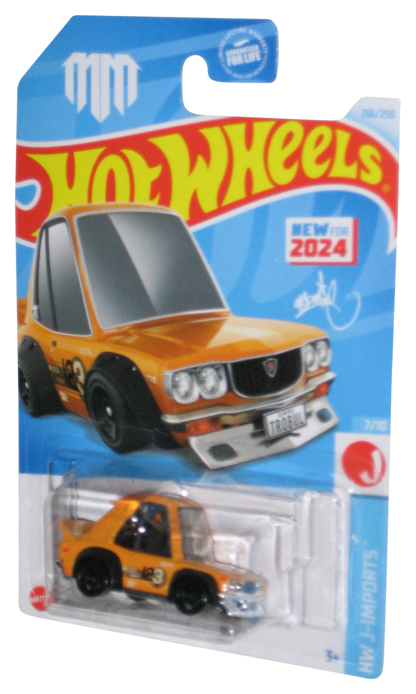 Hot Wheels HW J-Imports 7/10 (2024) Orange Mazda RX-3 Toy Car 156/250