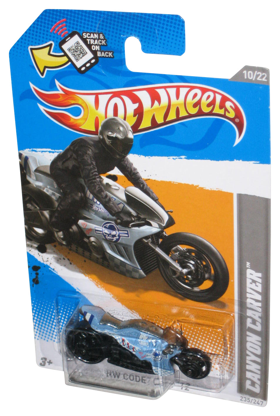 Hot Wheels HW Code '12 Blue Canyon Carver Motorcycle Bike Toy 235/247
