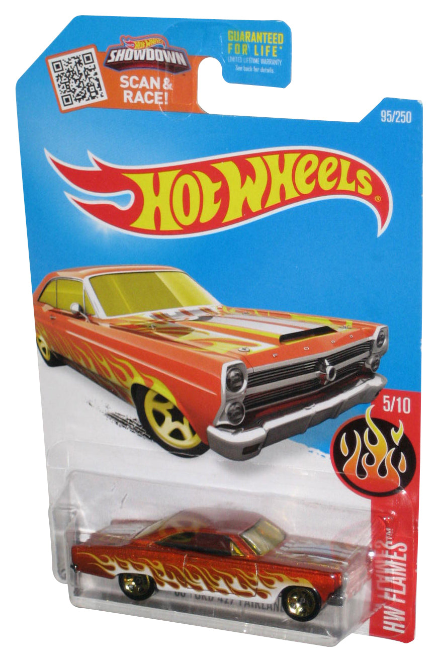 Hot Wheels HW Flames 5/10 (2015) Orange '66 Ford 427 Fairlane Toy Car 95/250