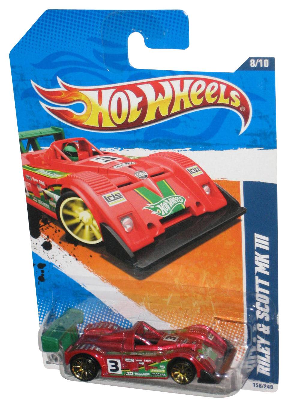 Hot Wheels HW Racing 8/10 (2010) Red Riley & Scott MK III Toy Car 156/240