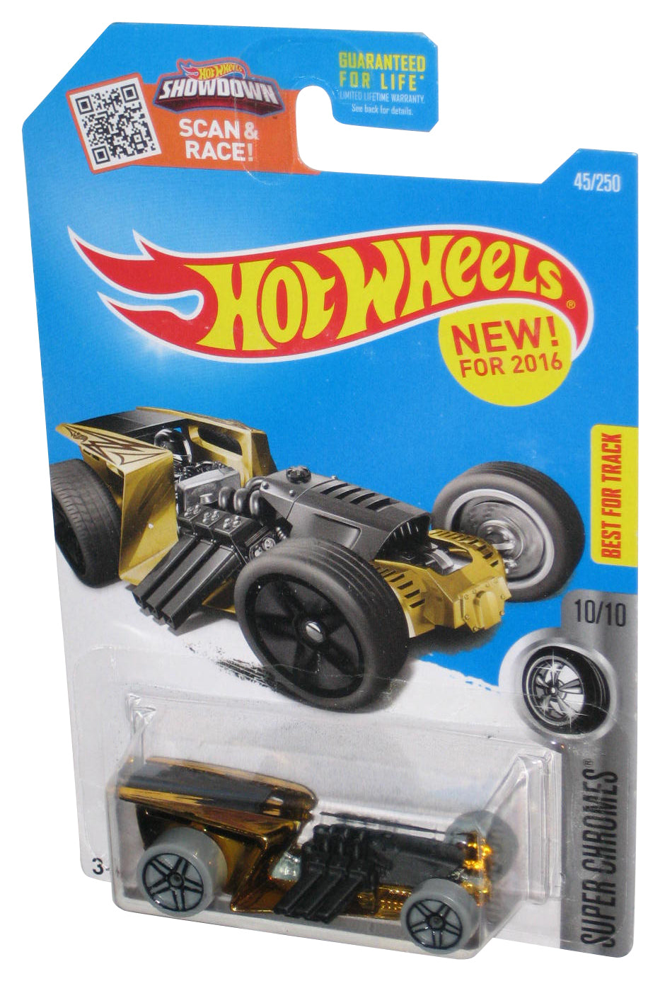 Hot Wheels Super Chromes 10/10 (2015) Gold & Black Z-Rod Toy Car 45/250