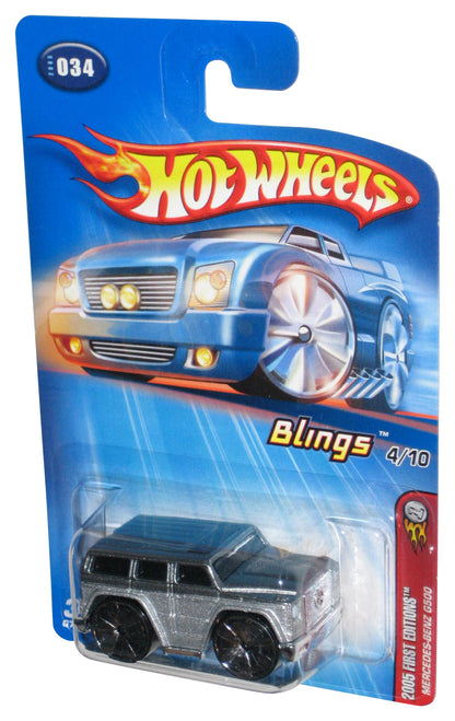Hot Wheels 2005 First Editions Blings 4/10 (2005) Silver Mercedes-Benz G500 Car #034