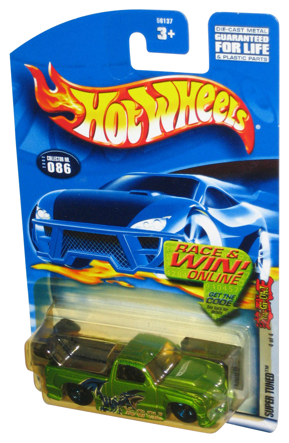 Hot Wheels Super Tuned (2002) Mattel Yu-Gi-Oh! Green Toy Car #086