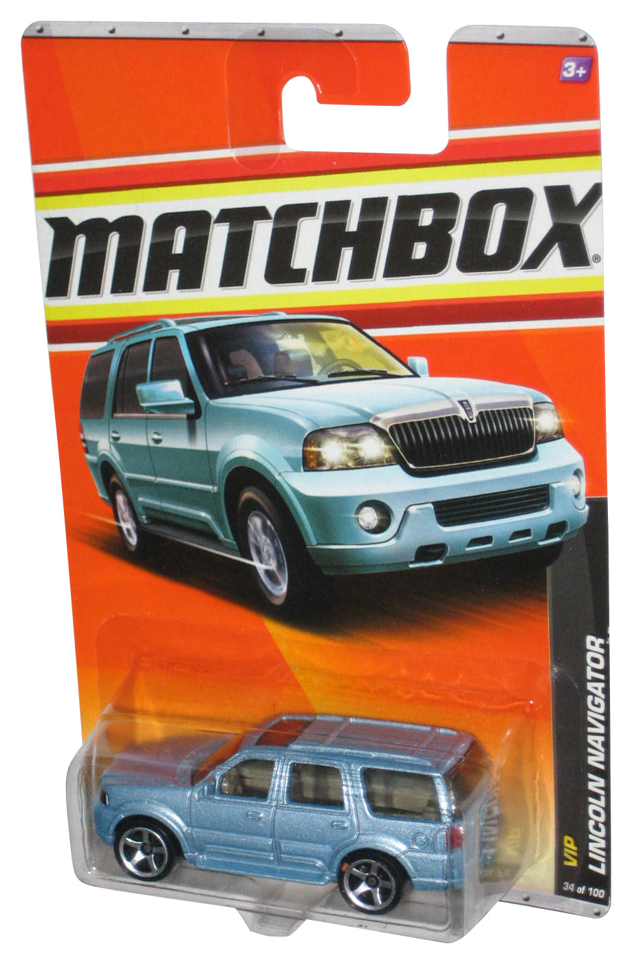 Matchbox VIP Lincoln Navigator (2010) Mattel Blue Toy Car 34/100