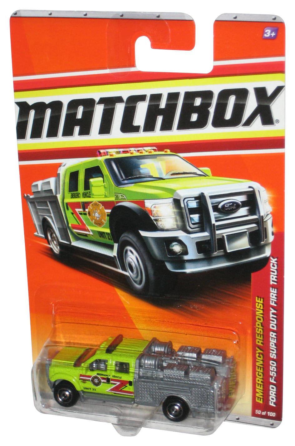 Matchbox Emergency Response (2010) Green Ford F-550 Super Duty Fire Truck Toy 50/100
