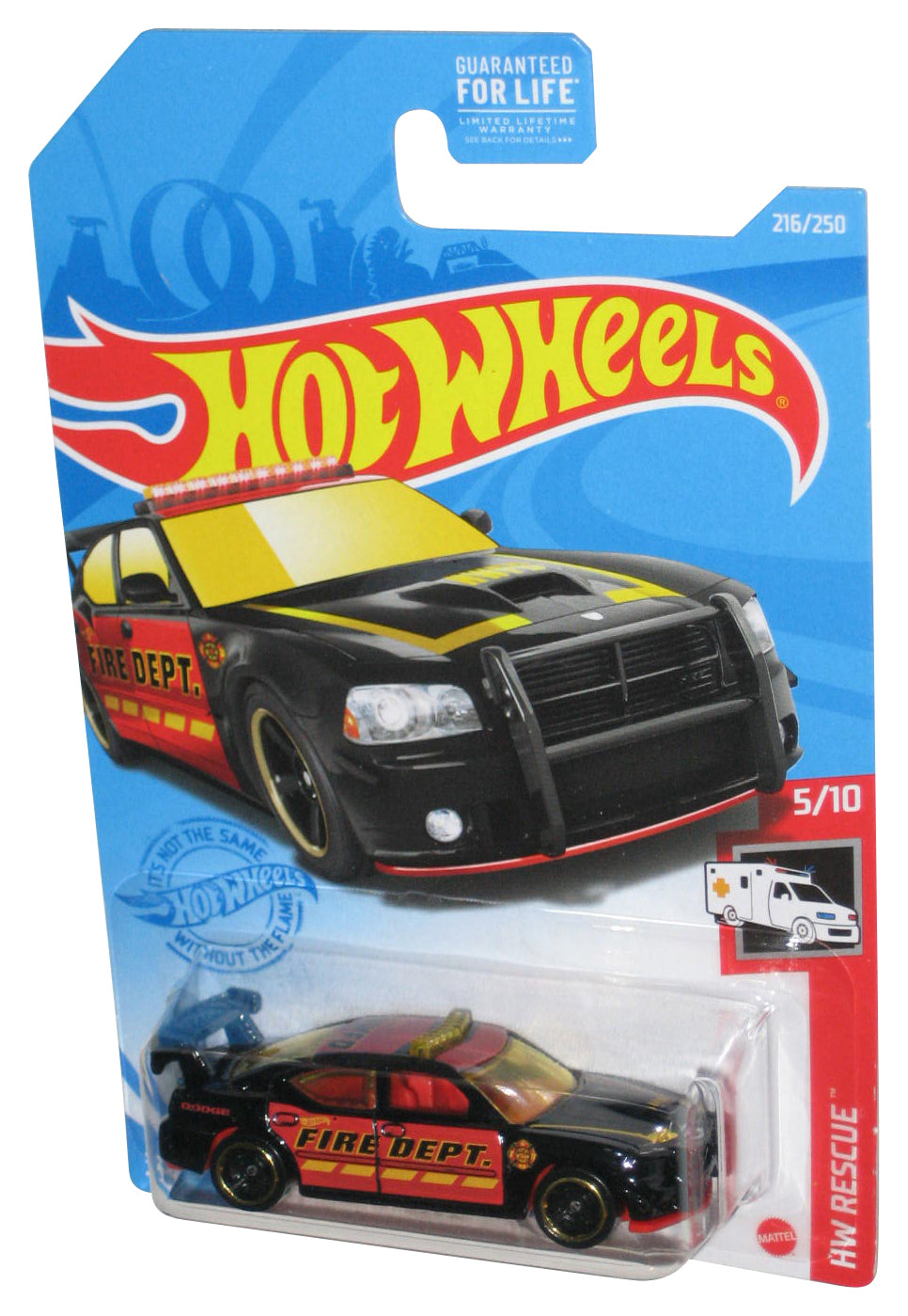 Hot Wheels HW Rescue 5/10 (2020) Black Dodge Charger Drift Toy Car 216/250