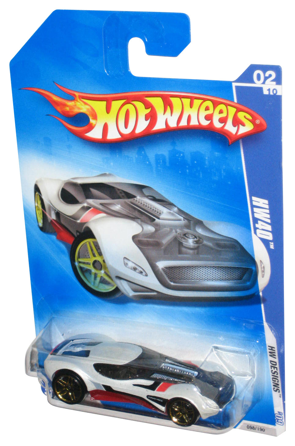 Hot Wheels HW Designs '09 02/10 White HW40 Toy Car 098/190
