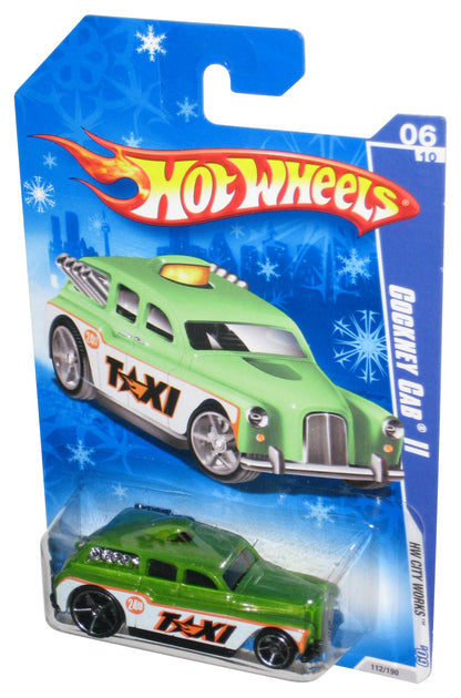Hot Wheels HW City Works '09 Green Cockney Cab II Taxi Car 112/190 - (Snowflake Card)