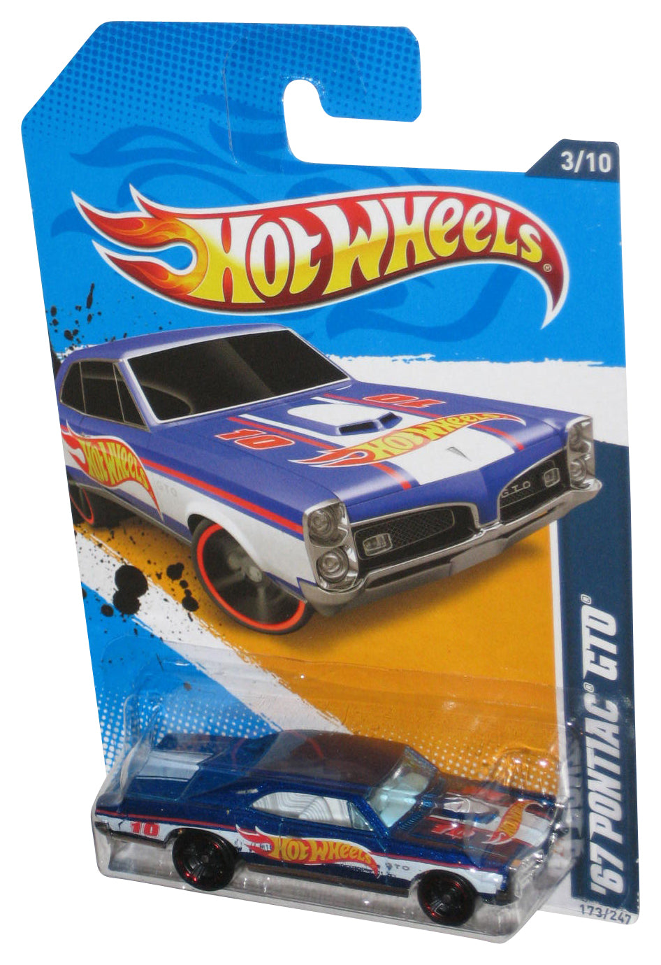 Hot Wheels HW Racing '12 3/10 (2011) Blue '67 Pontiac GTO Toy Car 173/247