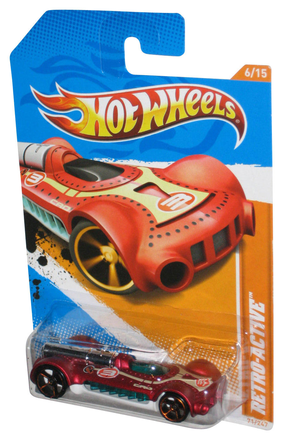 Hot Wheels Track Stars '12 6/15 Red Retro-Active Toy Car 71/247