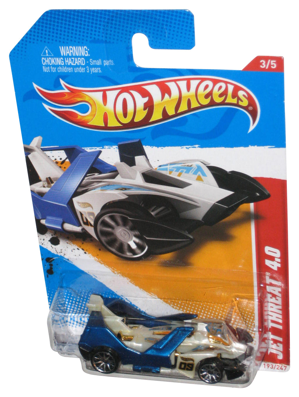 Hot Wheels Thrill Racers Space '12 Blue & White Jet Threat 4.0 Toy Car 193/247