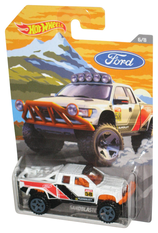 Hot Wheels Ford Sandblaster (2018) Mattel White Toy Truck 6/8