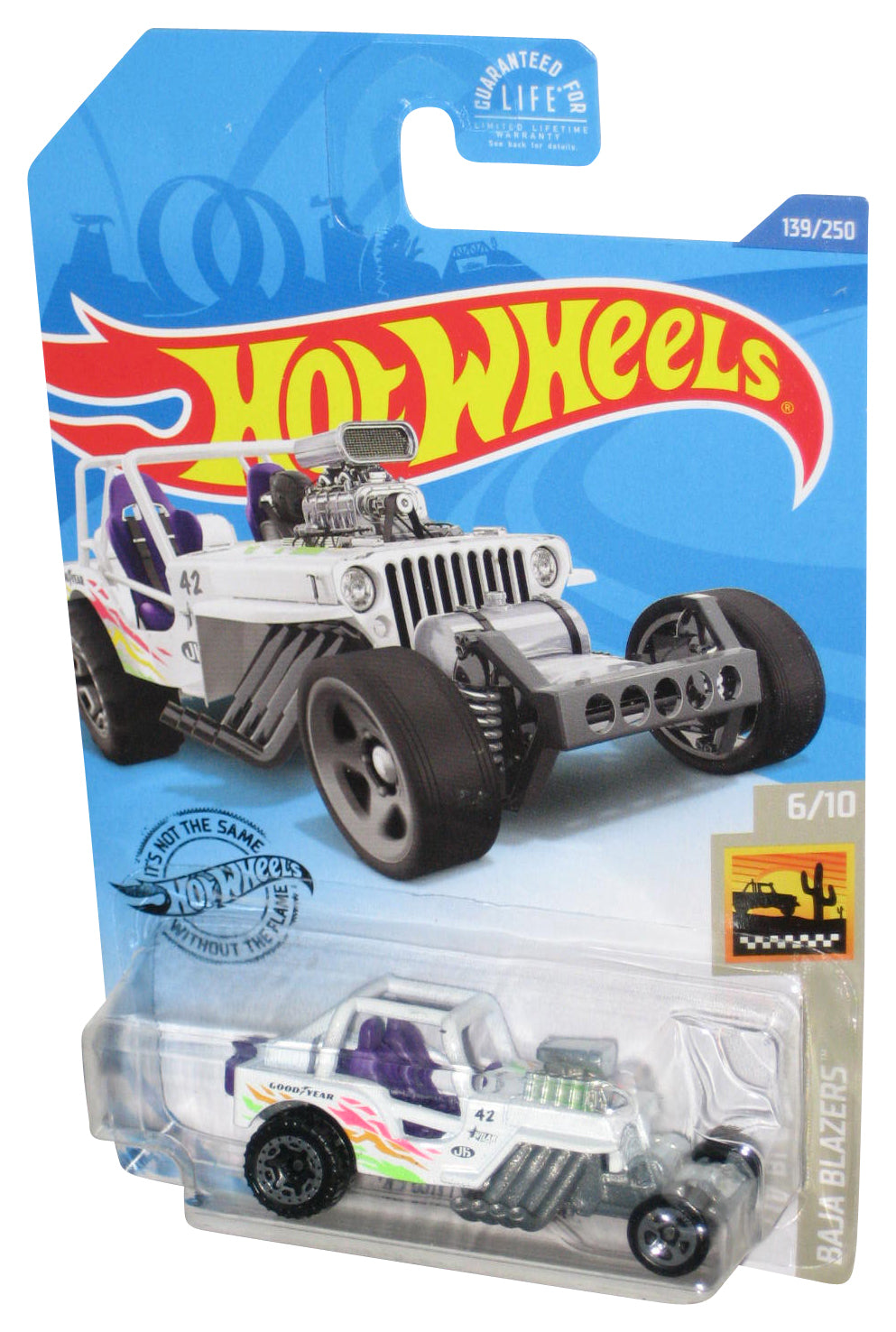 Hot Wheels Baja Blazers 6/10 (2018) White '42 Willys MB Jeep Car 139/250