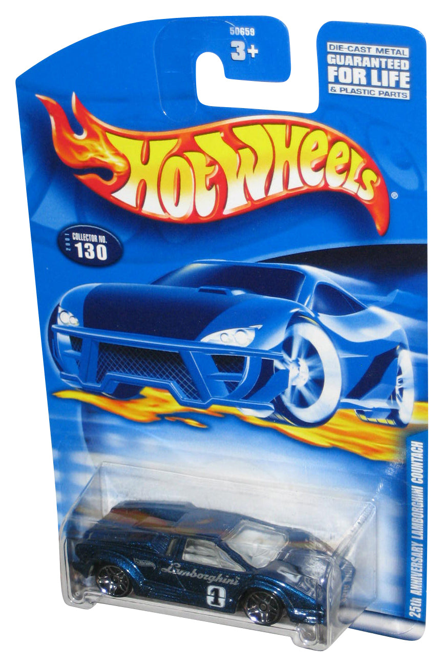 Hot Wheels 25th Anniversary (2001) Blue Lamborghini Countach Toy Car #130