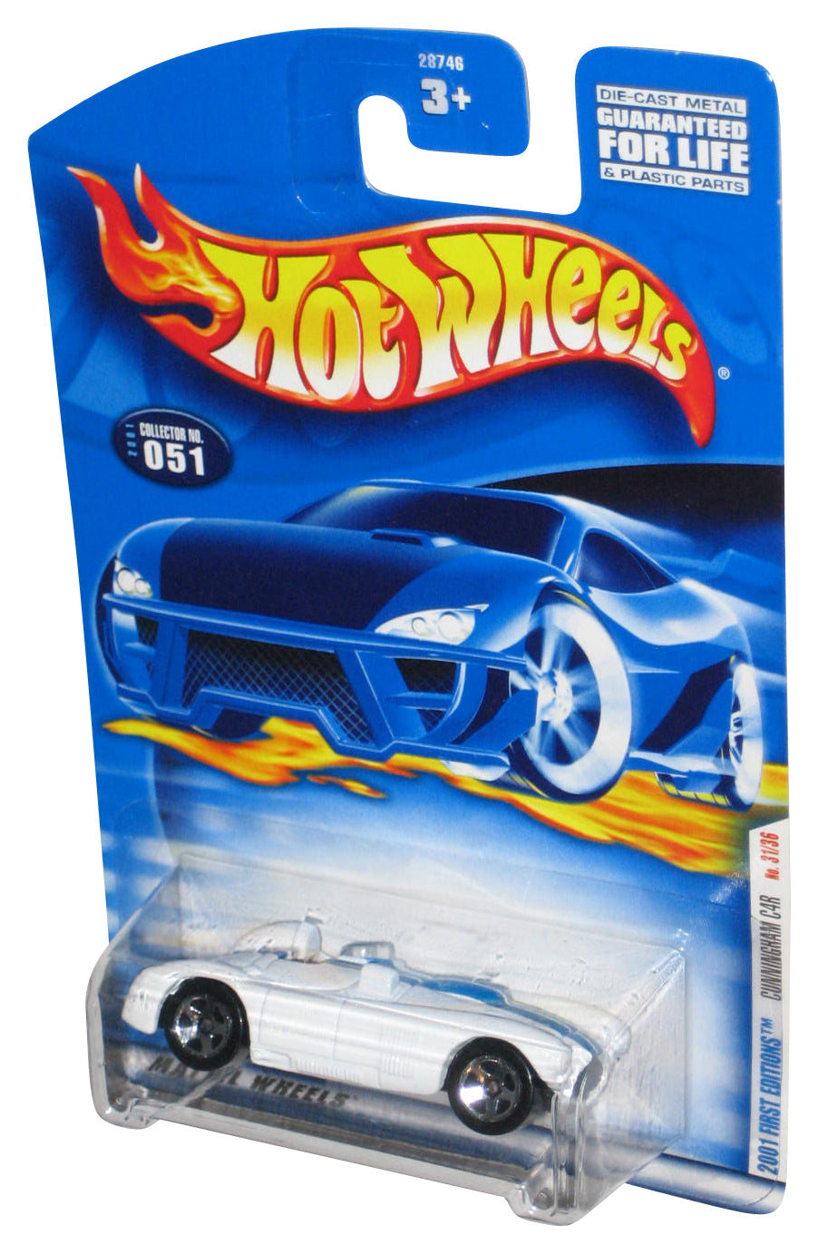 Hot Wheels 2001 First Editions 31/36 (2001) White Cunningham C4R Toy Car #051