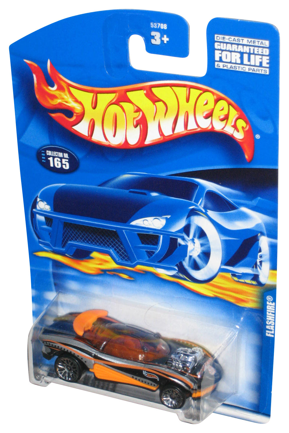 Hot Wheels Flashfire (2001) Black & Orange Collector Toy Car #165