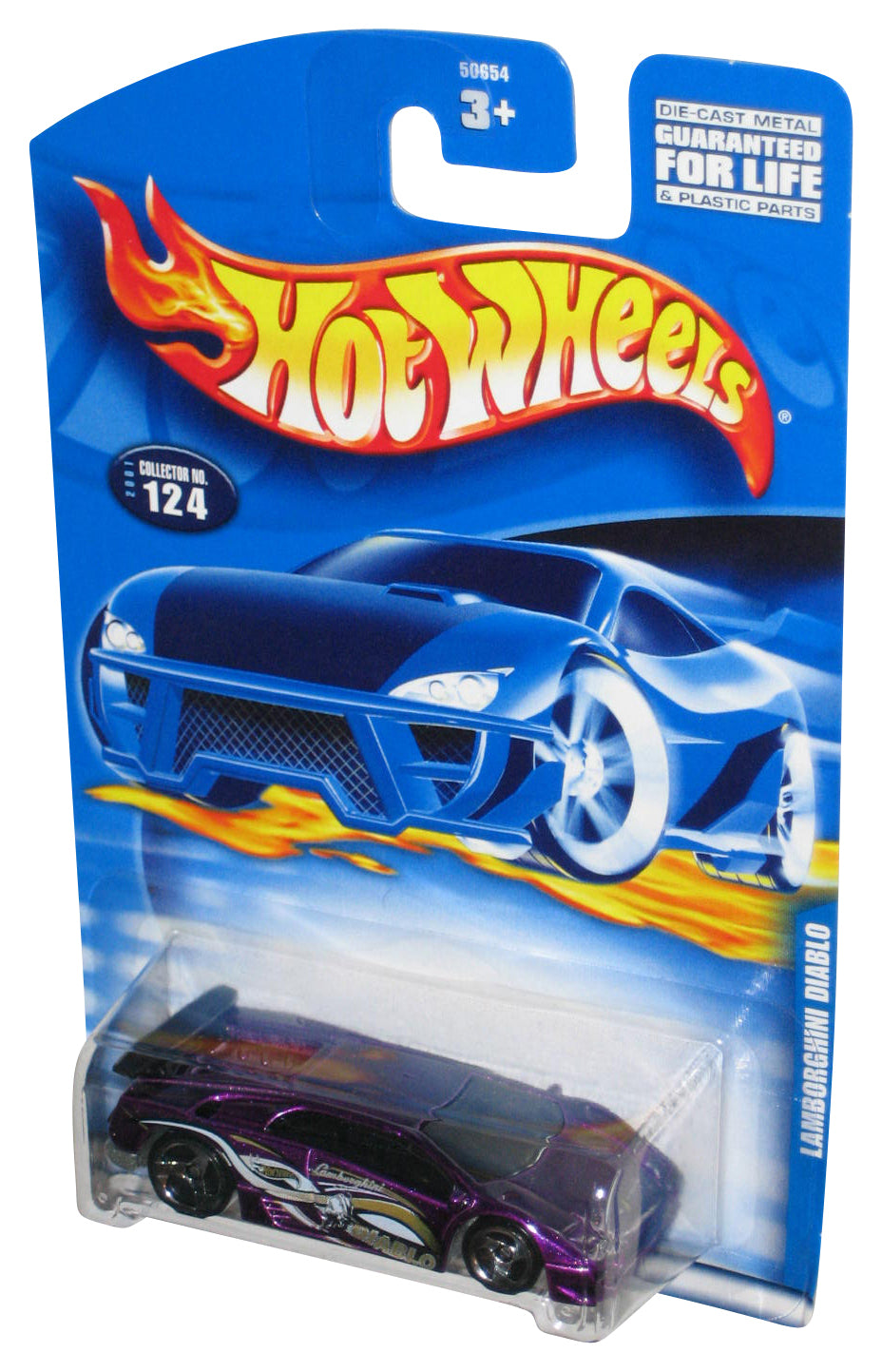 Hot Wheels Purple Lamborghini Diablo (2001) Mattel Collector Toy Car #124
