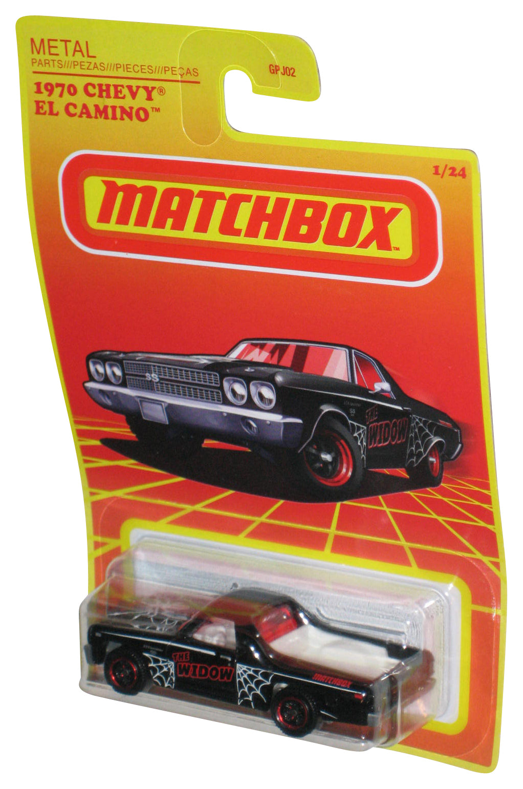 Matchbox 1970 Chevy El Camino (2021) Black The Widow Toy Car 1/24