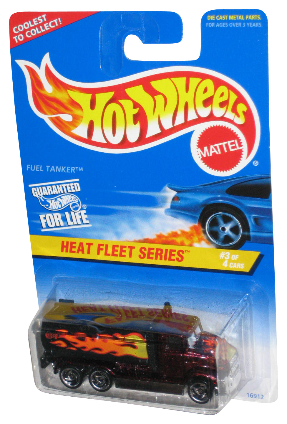 Hot Wheels Heat Fleet Series 3/4 Black & Red Fuel Tanker Truck Toy #539