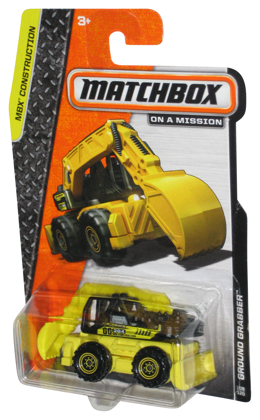 Matchbox MBX Construction (2013) Yellow & Black Ground Grabber Toy 108/120