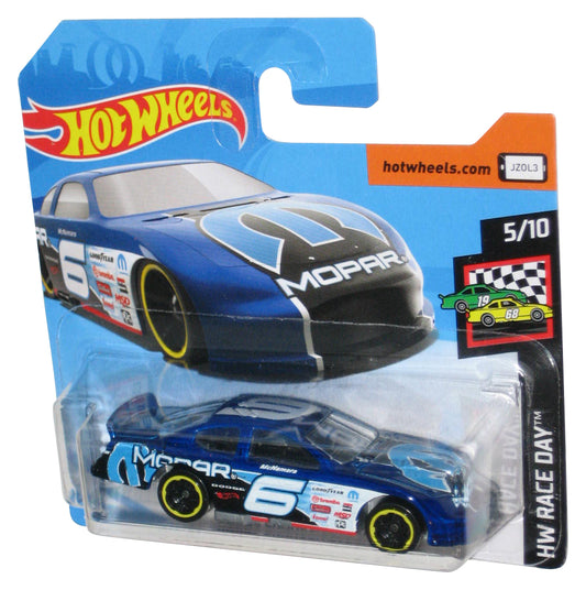 Hot Wheels HW Race Day (2017) Dodge Charger Stock Blue Car 5/10 - (Short Card)