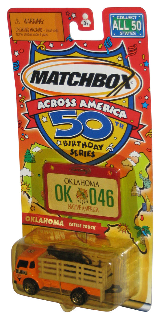 Matchbox Across America 50th Birthday (2001) Oklahoma Cattle Truck Orange Toy