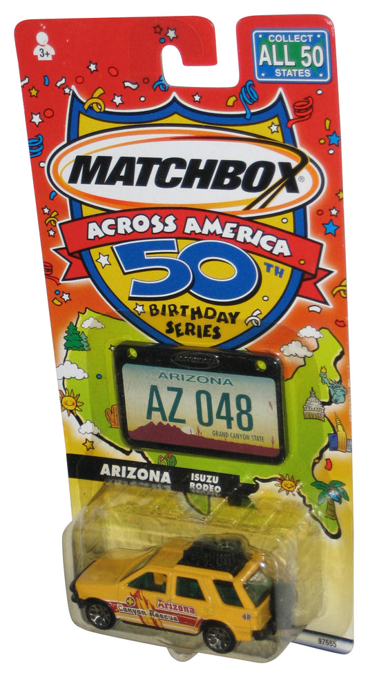 Matchbox Across America 50th Birthday (2001) Arizona Isuzu Rodeo Yellow Toy Car