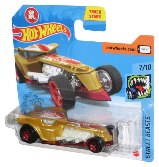 Hot Wheels Street Beasts 7/10 (2017) Gold Ratical Racer Toy Car - (Short Card)