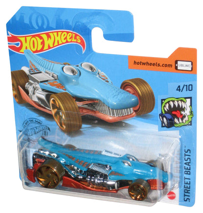 Hot Wheels Street Beasts 4/10 (2018) Blue Croc Rod Toy Car - (Short Card)