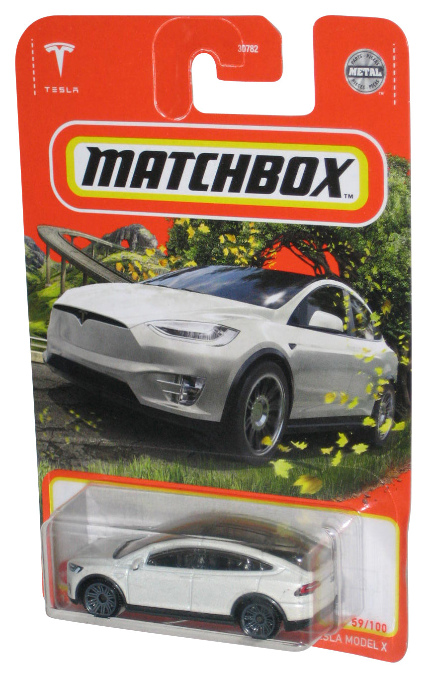 Matchbox Tesla Model X (2022) Mattel White Metal Toy Car 59/100