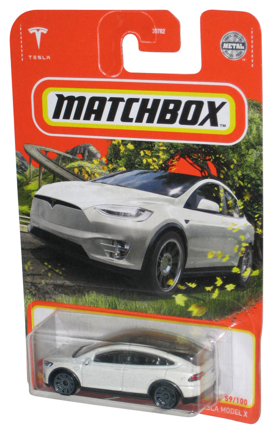 Matchbox Tesla Model X (2022) Mattel White Metal Toy Car 59/100