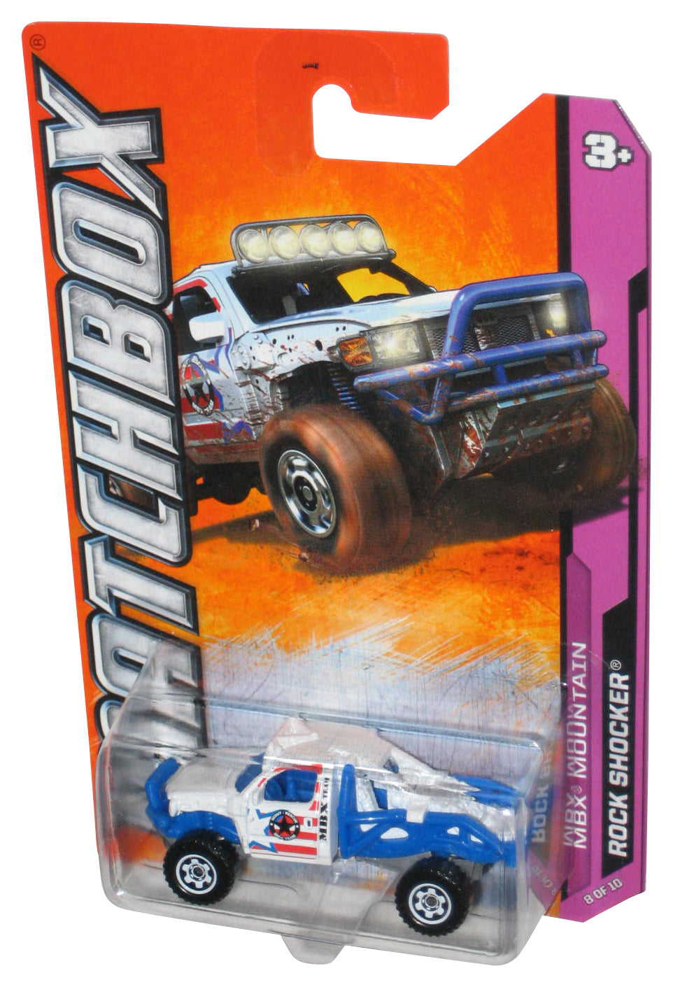 Matchbox MBX Mountain 8/10 (2011) White & Blue Rock Shocker Toy Truck 58/120