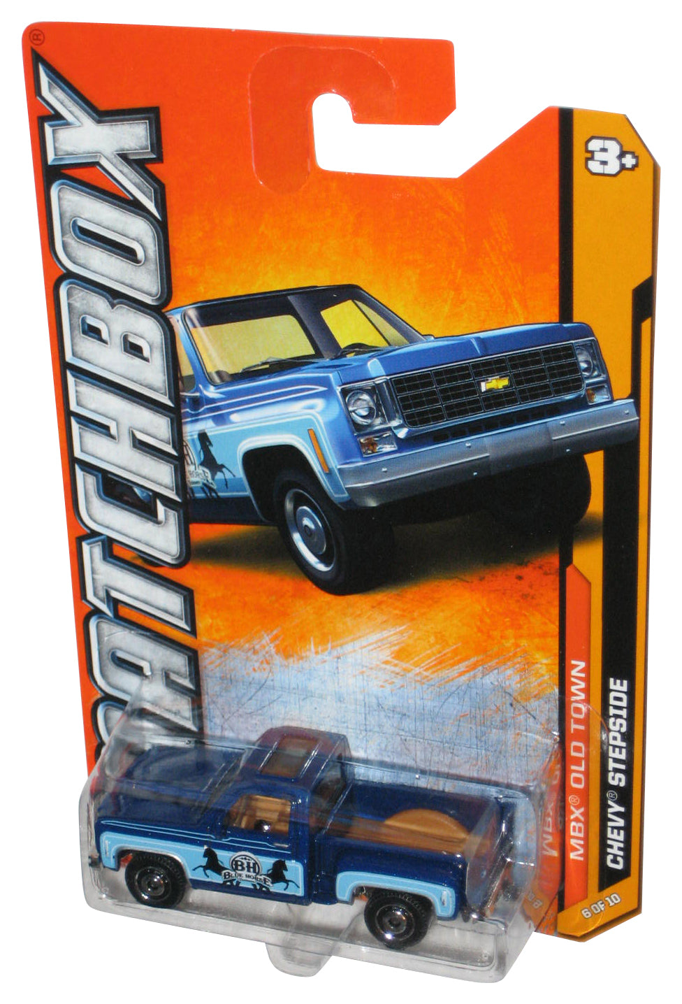 Matchbox MBX Old Town 6/10 (2011) Blue Chevy Stepside Toy Truck 66/120