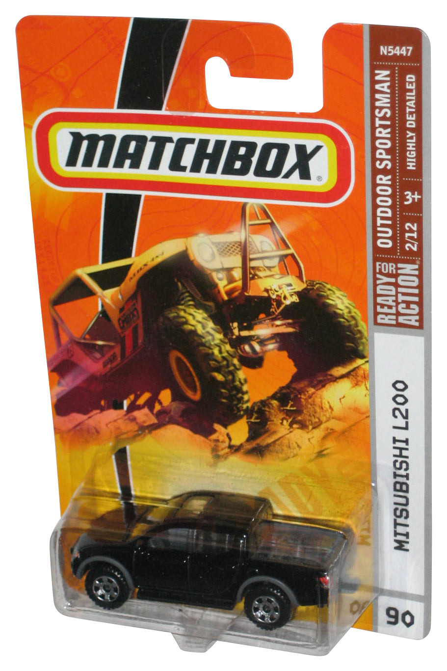 Matchbox Outdoor Sportsman 2/12 (2008) Black Mitsubishi L200 Toy Truck #90
