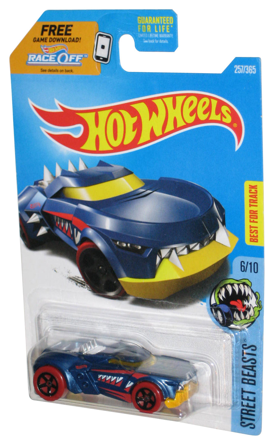 Hot Wheels Street Beasts 6/10 (2015) Blue Growler Toy Car 257/365