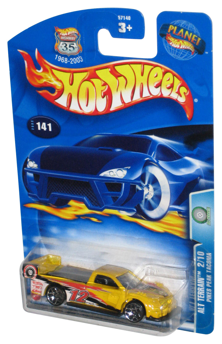 Hot Wheels Alt Terrain 2/10 (2003) Yellow Pikes Peak Tacoma Toy Car #141