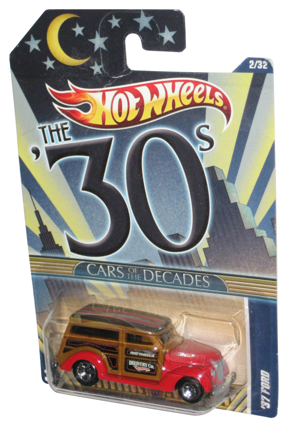 Hot Wheels The 30s (2010) Mattel Red '37 Ford Toy Car 2/32 - (Creased Card)