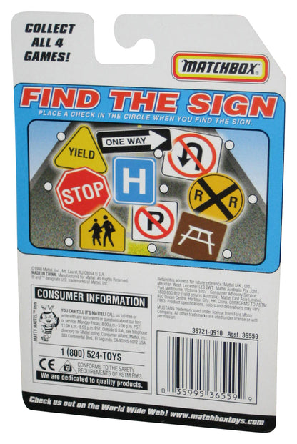 Matchbox Series 1 Stars & Stripes White Mustang Mach III Toy Car #4 - (Find The Sign Game Card)