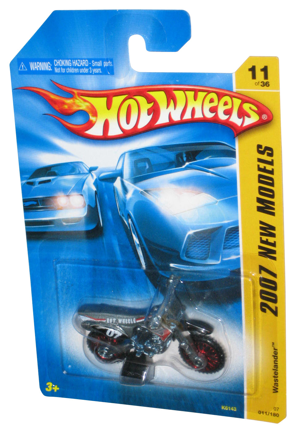 Hot Wheels 2007 New Models Charcoal Gray Wastelander Toy Motorcycle Bike 011/180