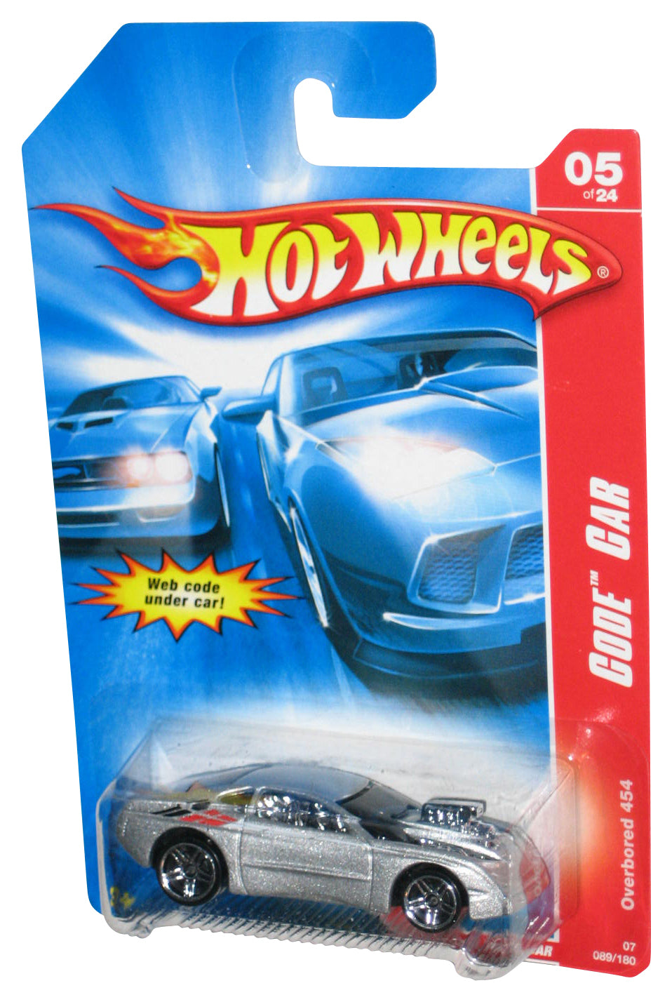 Hot Wheels Code Car 05/24 (2006) Silver Overbored 454 Car 089/180