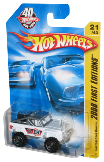 Hot Wheels 2008 First Editions 21/40 White Custom Ford Bronco Toy Car 021/172 - (40th Card)