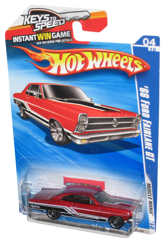 Hot Wheels Muscle Mania '10 Red '66 Ford Fairlane GT Toy Car 082/240 - (Keys To Speed Card)